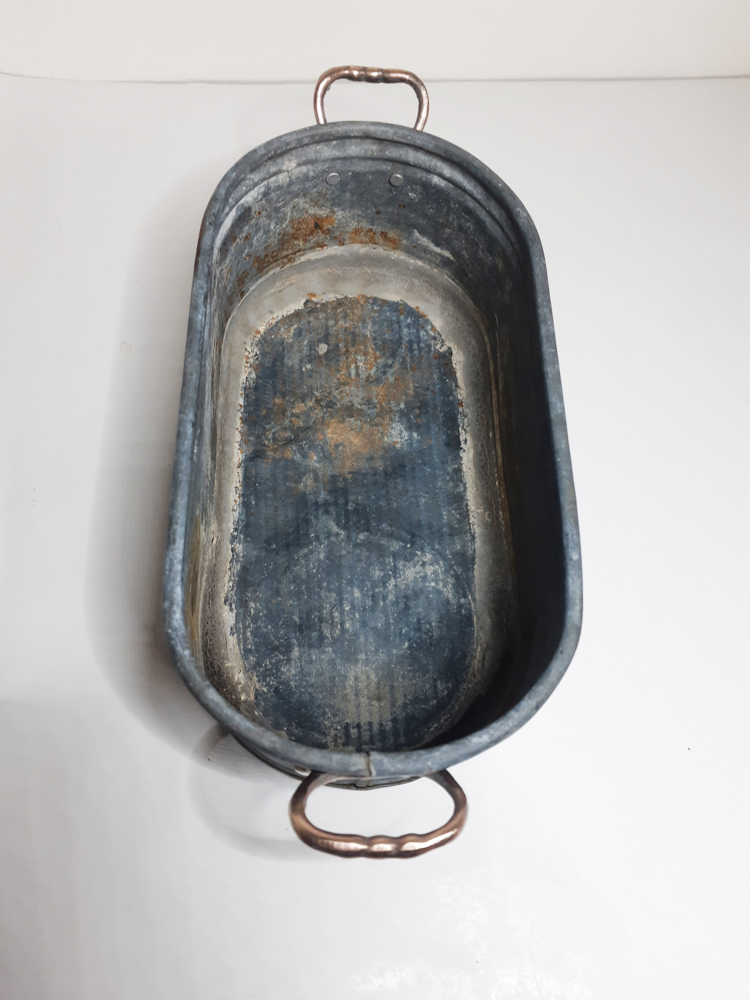 Table planter in zinc and brass