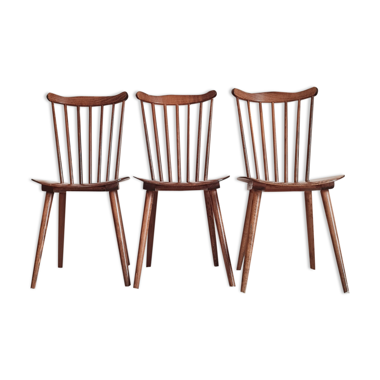 3 wooden trio bistro chairs No. 740 Baumann