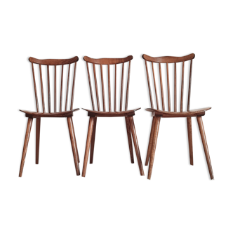3 wooden trio bistro chairs No. 740 Baumann