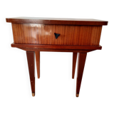 Small vintage bedside cabinet with compass legs