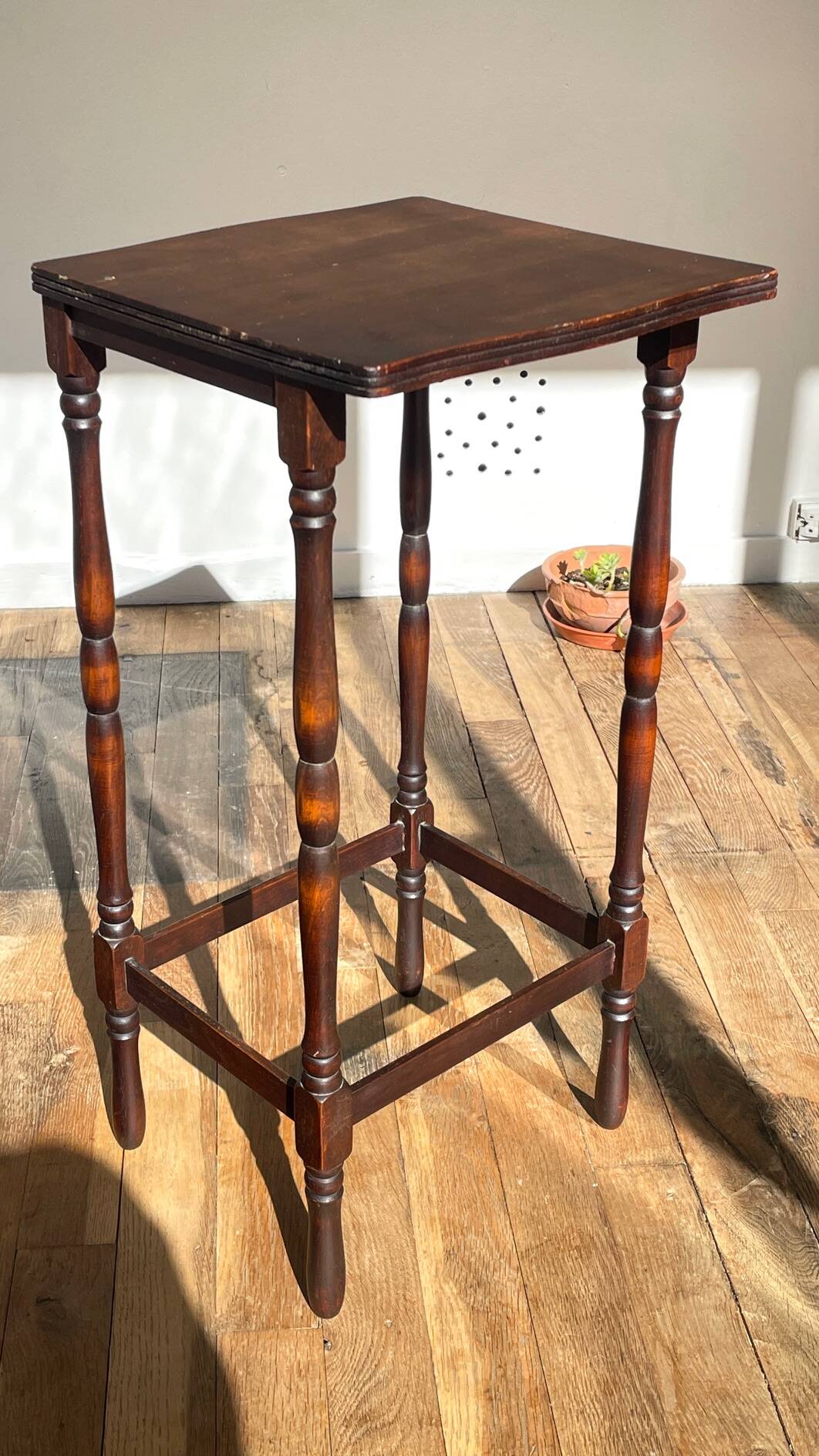 Turned Wood Style Bedside Table
