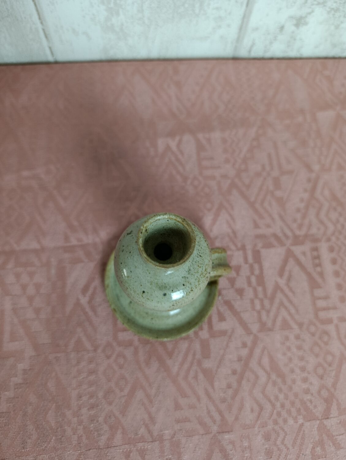 Glazed stoneware candlestick
