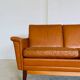 Mid-century vintage Danish 3-person sofa in cognac leather by Nili Stoppmøbler