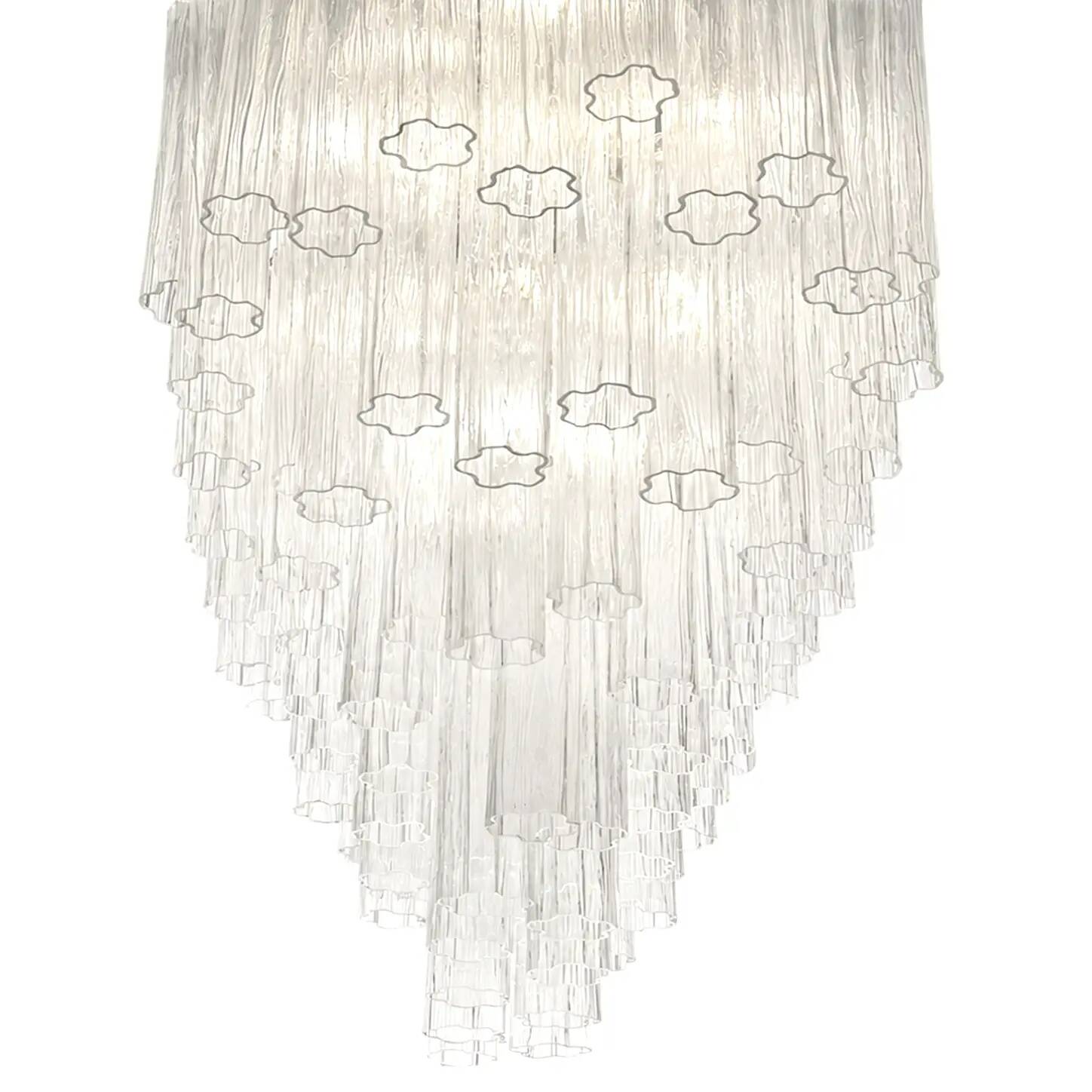 Contemporary Modern Oval "Tronchi" Murano Glass Chandelier