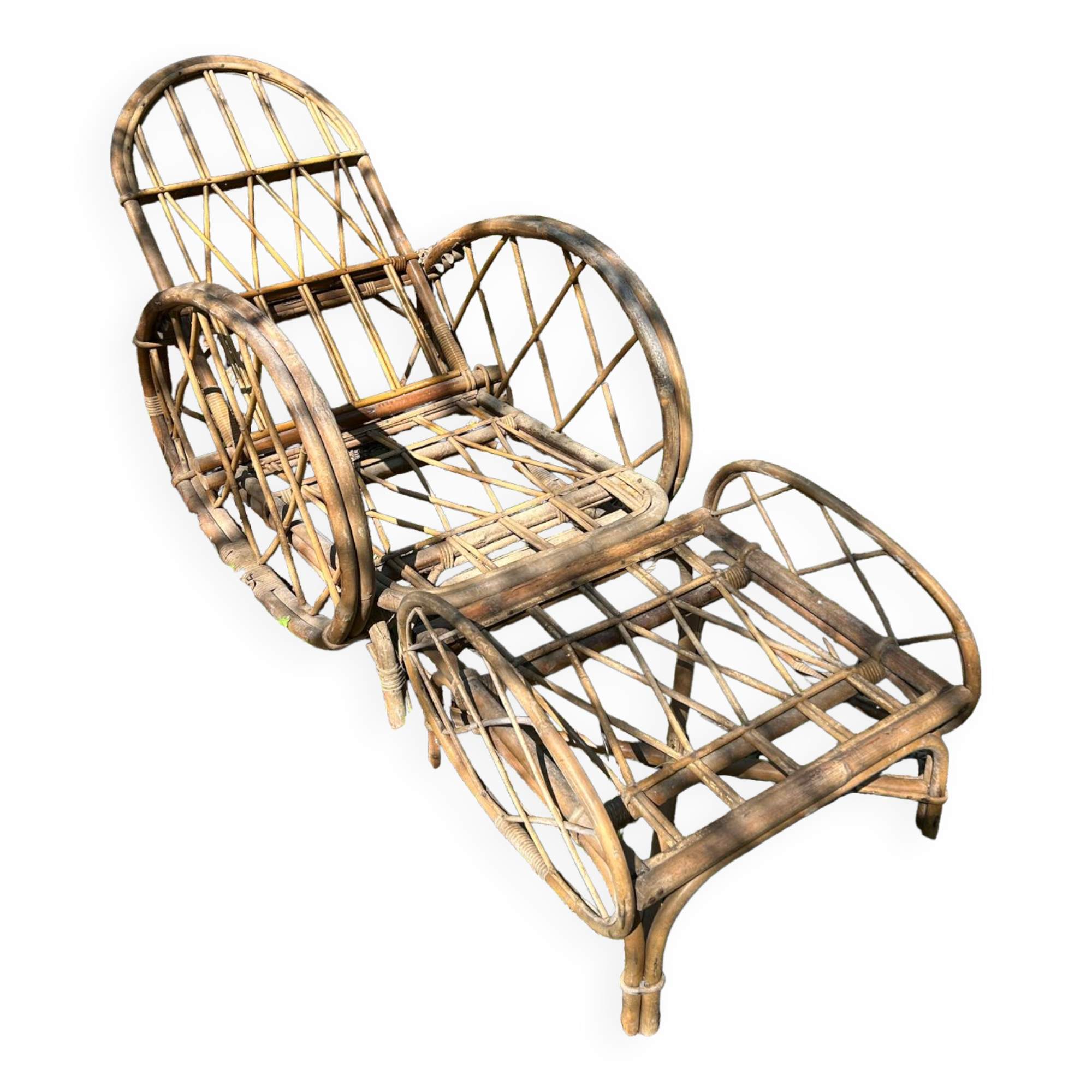 Chaise longue rotin Audoux & Minnet