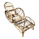 Chaise longue rotin Audoux & Minnet