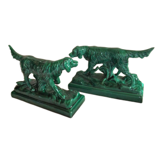 2 bookends art deco ceramic