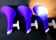 Carlo nason, 3 postmodern sconces, blue murano glass for "murano due"