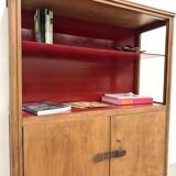 1950s Brazilian modernist library in exotic wood and lacquer.