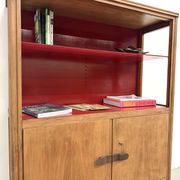 1950s Brazilian modernist library in exotic wood and lacquer.