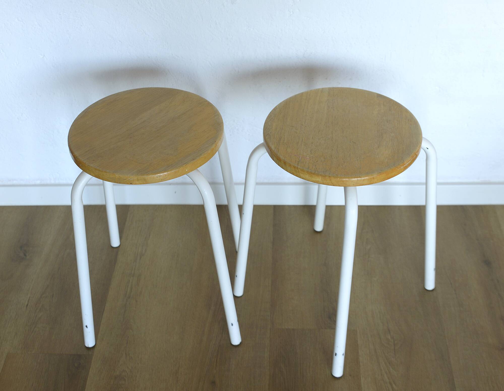 Pair of Vintage Stackable Stools Mid Century Modern Space Age Plant Stand