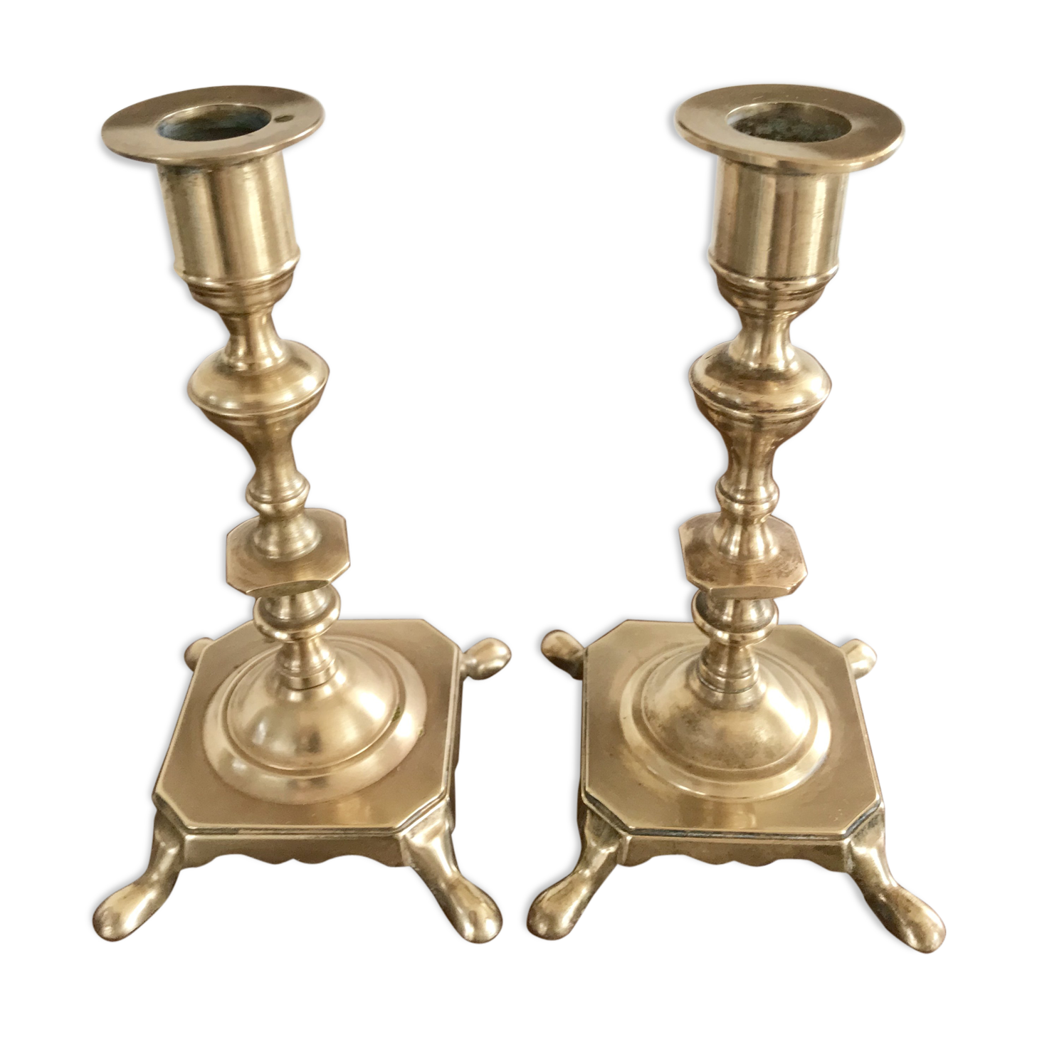 Pair of brass candlesticks