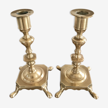 Pair of brass candlesticks