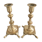 Paire de bougeoirs en laiton