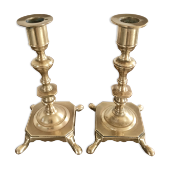 Pair of brass candlesticks