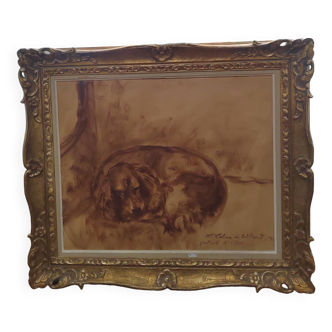 old wooden frame + oil painting sign