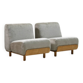Set of 2 plywood lounge chairs, 1970s The Netherlands.