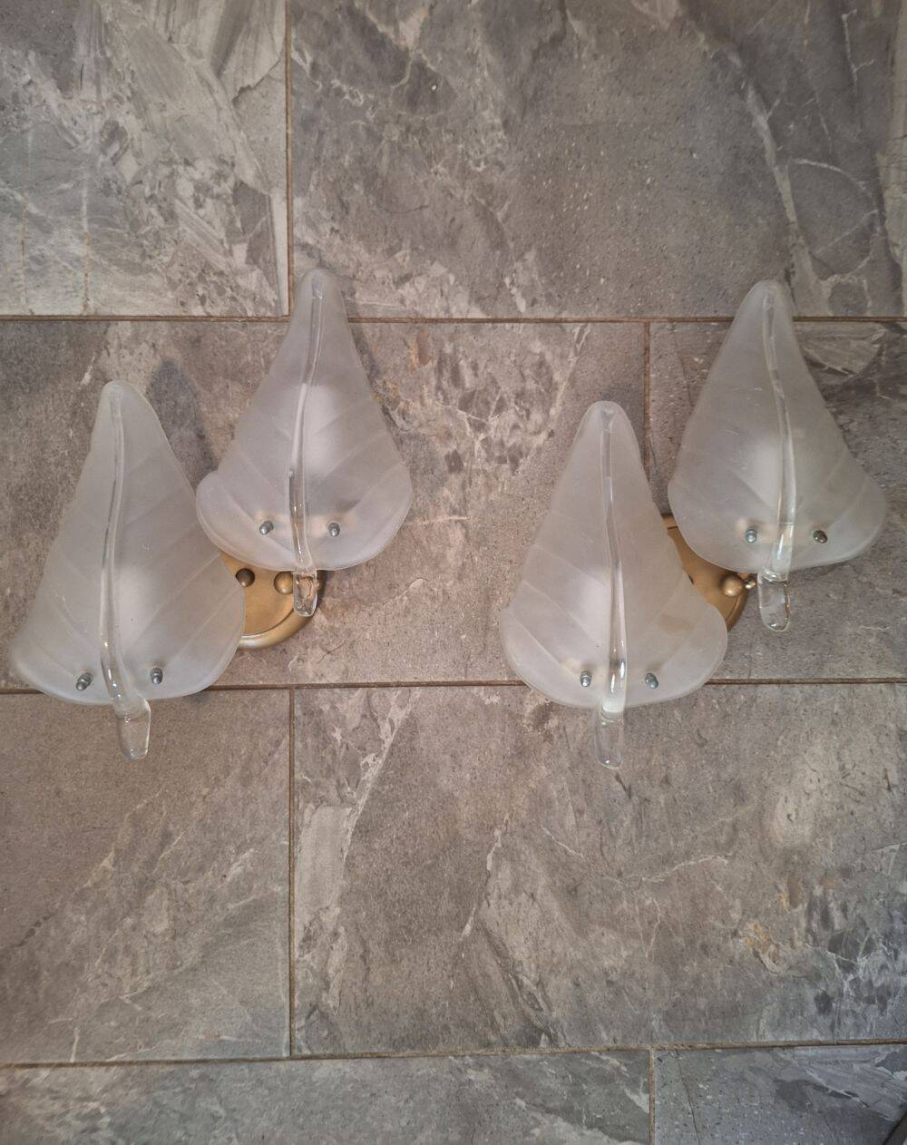 Antique Murano Double Wall Sconces Pair
