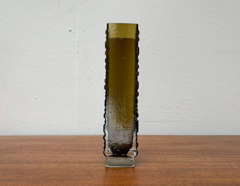 Brutalist bubble glass vase from the German space age mid-century by Emil Funke for Gral, 1960s.