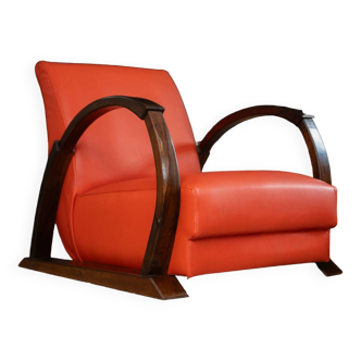 Art deco leather armchair