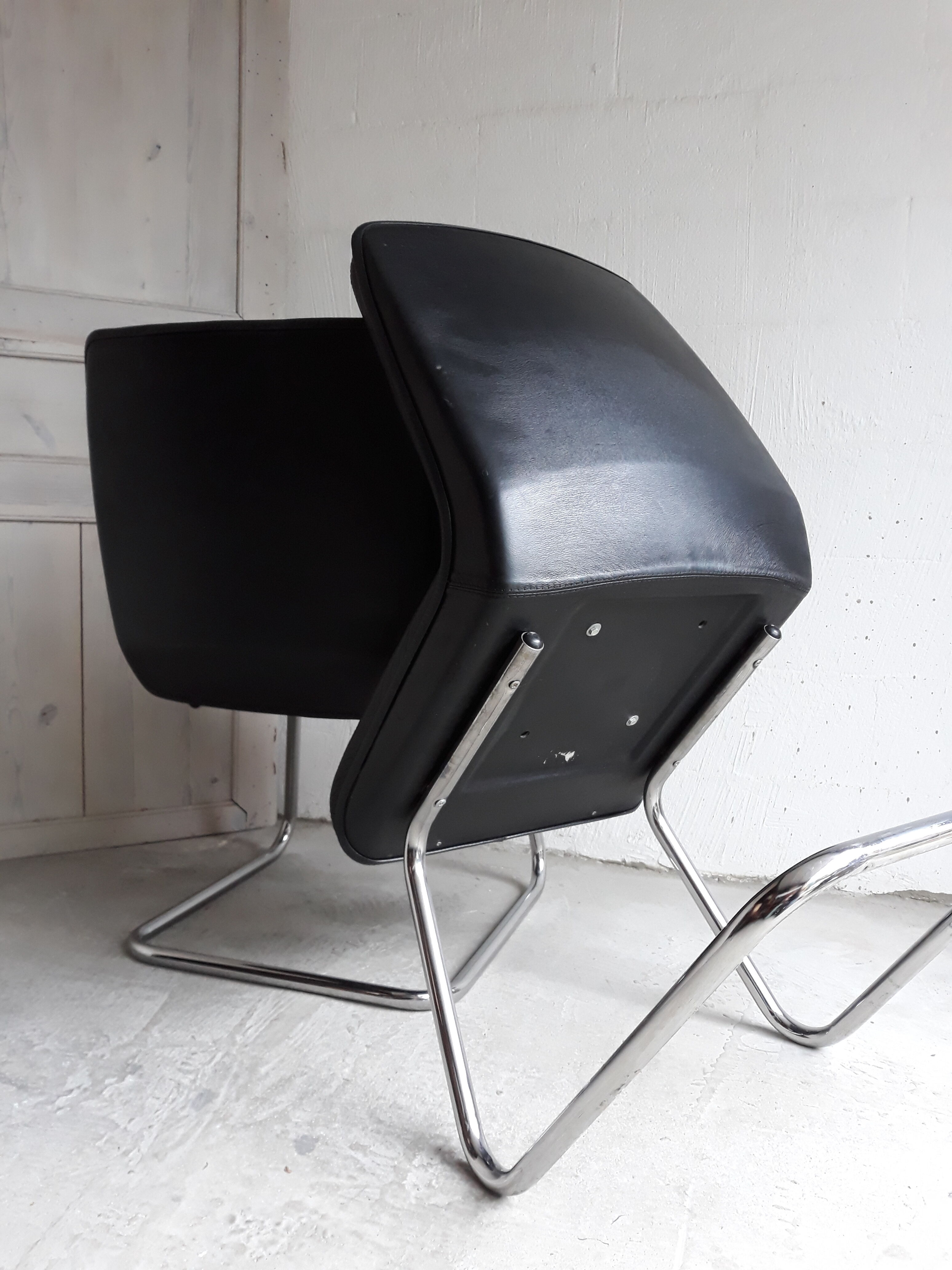 Vintage black leather armchair