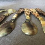 Set of 7 horn and wood spoons