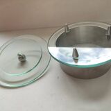 Jewelry box in glass and stainless steel design