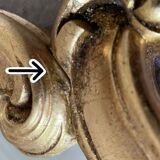 Golden resin rock mirror  42x68cm