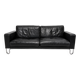 3-seater sofa W.H. Gispen for Dutch Originals, black leather and chrome