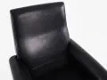 Black leather armchair, Danish design, 1970s, production: Denmark