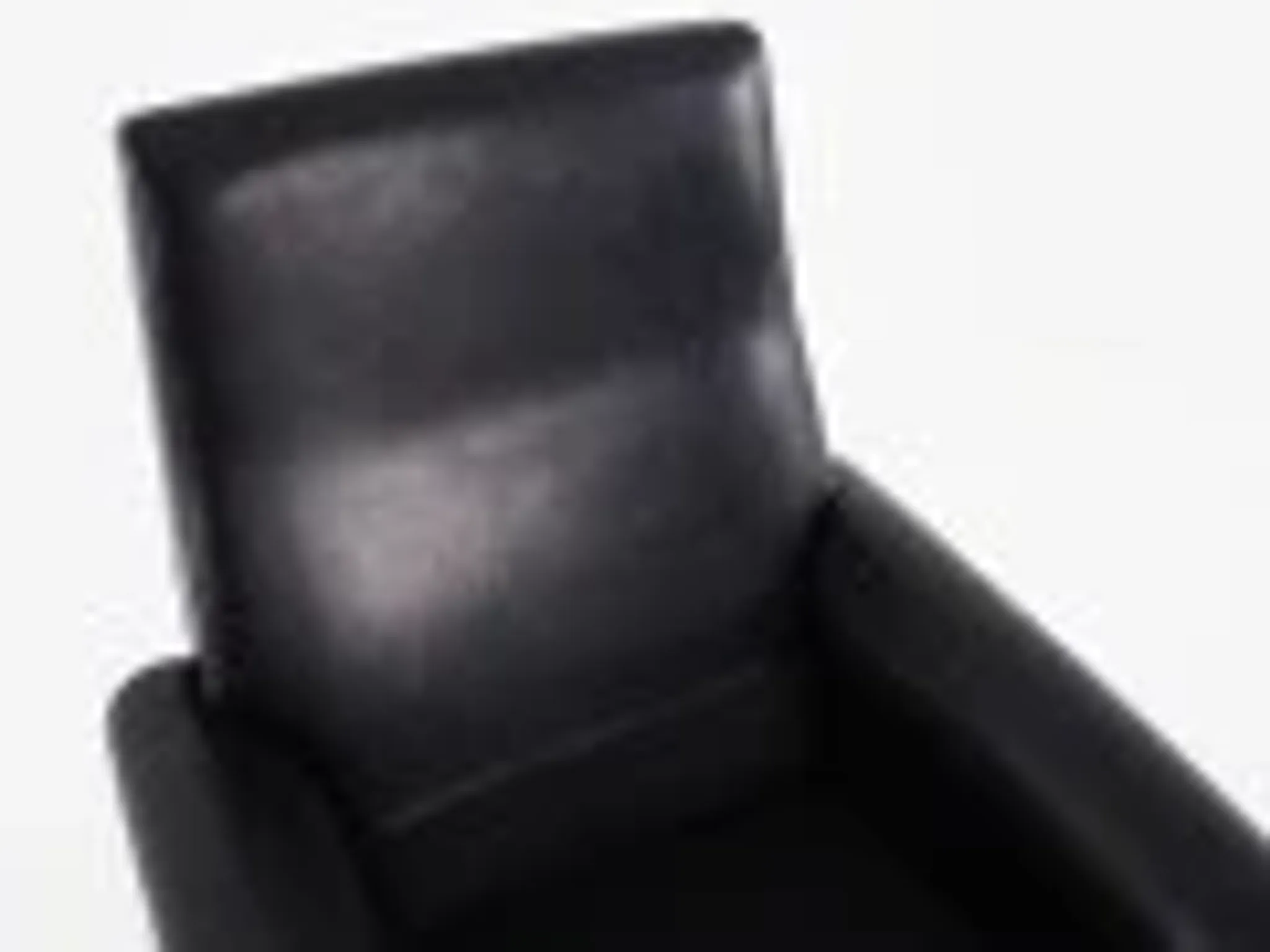 Fauteuil en cuir noir, design danois, années 1970, production : Danemark