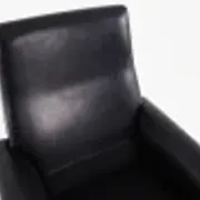 Fauteuil en cuir noir, design danois, années 1970, production : Danemark