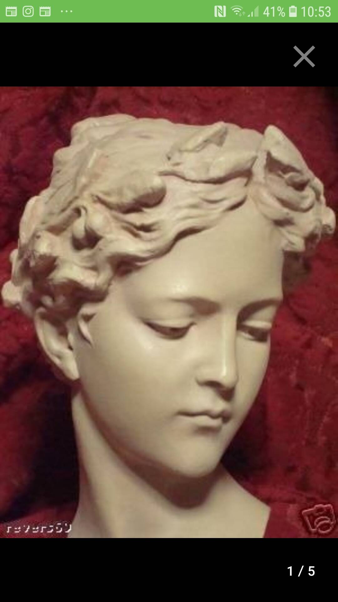 Magnificent art nouveau bust of a young woman by the sculptor, Van Vaerenbergh,