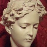 Magnificent art nouveau bust of a young woman by the sculptor, Van Vaerenbergh,