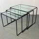 Modernist Italian steel and glass set of nesting tables, 1970s, set of 3