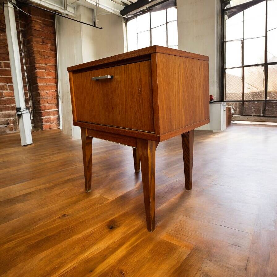 wooden bedside table / vintage side cabinet