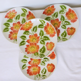 Lot de 4 assiettes dessert vintage Moulin des Loups Orchies modèle Ontario en porcelaine
