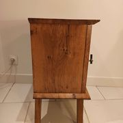 Bedside night table vintage compass feet and solid wood marquetteries