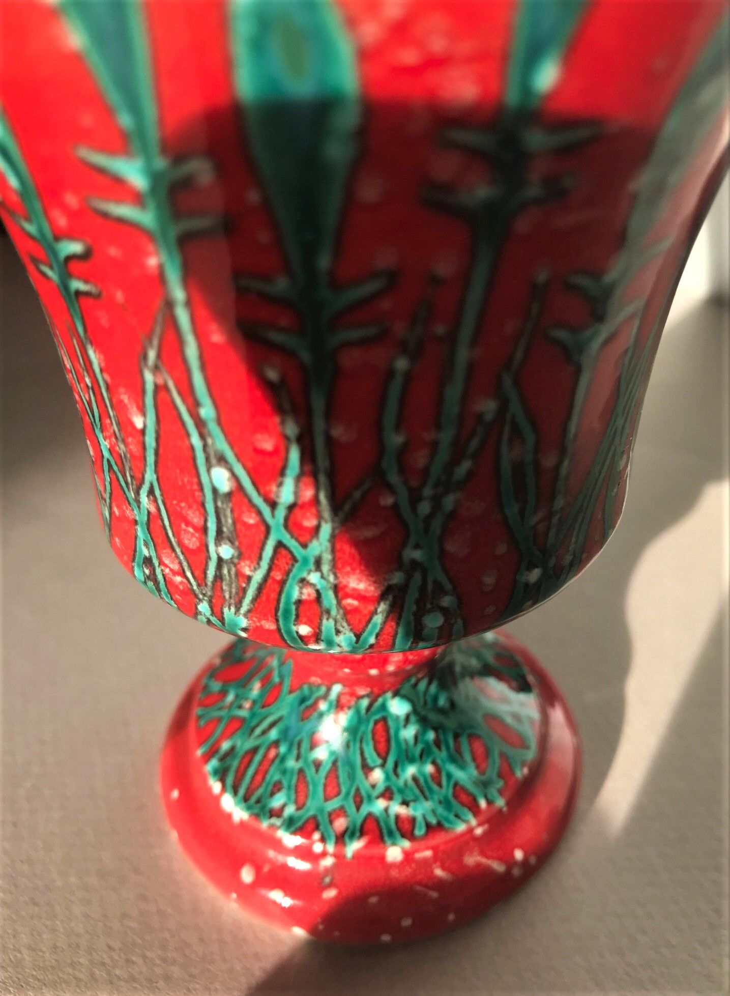 Vintage Italian ceramic lidded vase