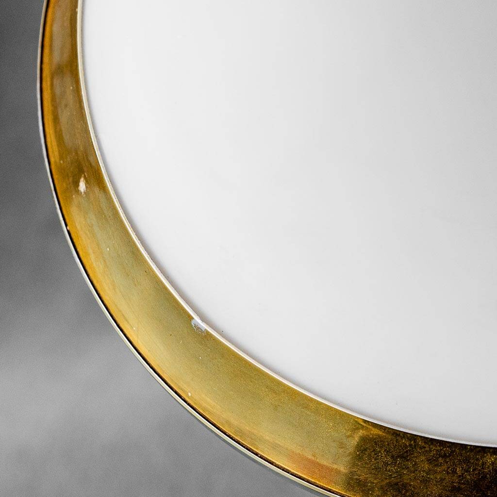 Lampadario a sospensione vetro opalino ottone anni ’50 vintage