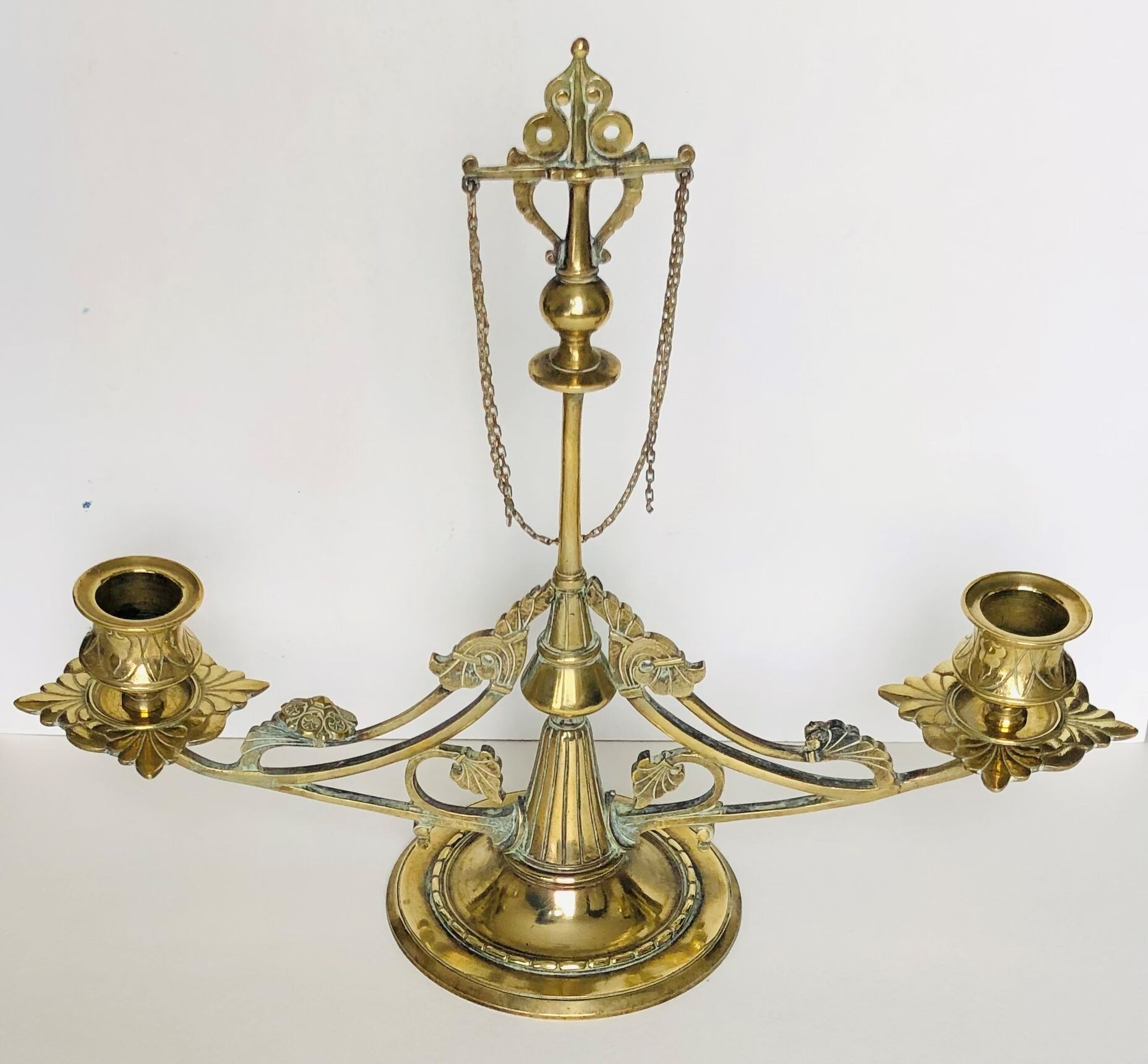 Golden bronze chandelier