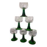 6 verres à pied vintage