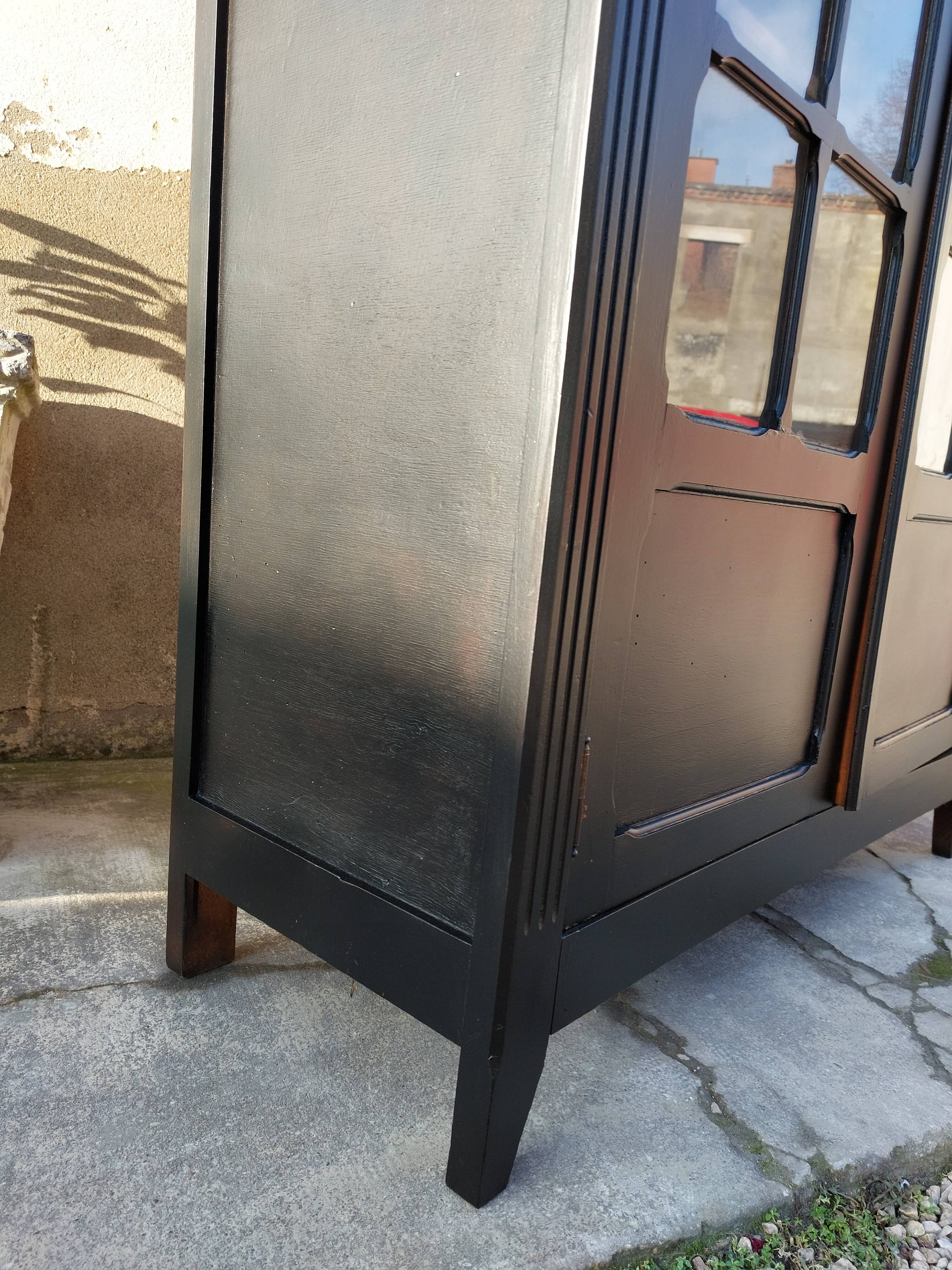 Parisian antique black patinated showcase