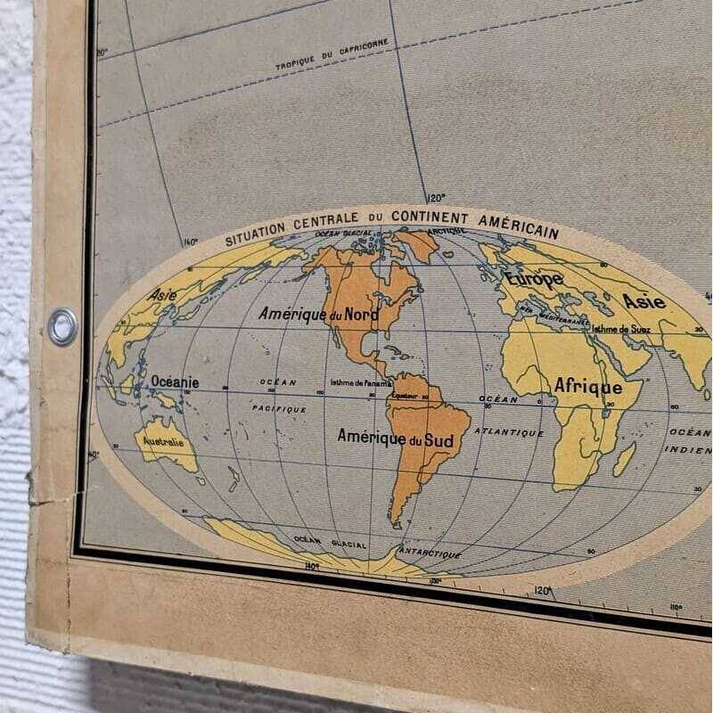 Carte scolaire Vidal Lablache - Continent Américain