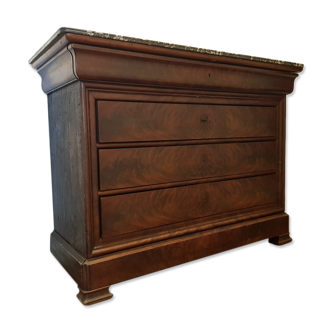 Louis Philippe chest of drawers grey marble top