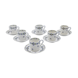6 cups and saucers porcelain Haviland Limoges barbed-wire décor