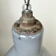 Bauhaus Grey Enamel Industrial Pendant Lamp, 1950s