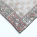 4x9 handmade distressed wool vintage rug 267x129cm