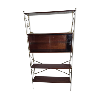 Vintage gold metal bookcase from the 60s
