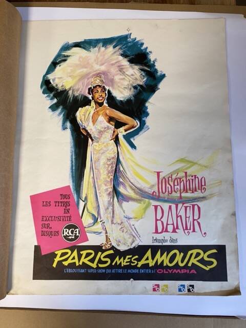 Original gouache of the poster "Paris, My Loves" by Joséphine Baker, 1959 • ART